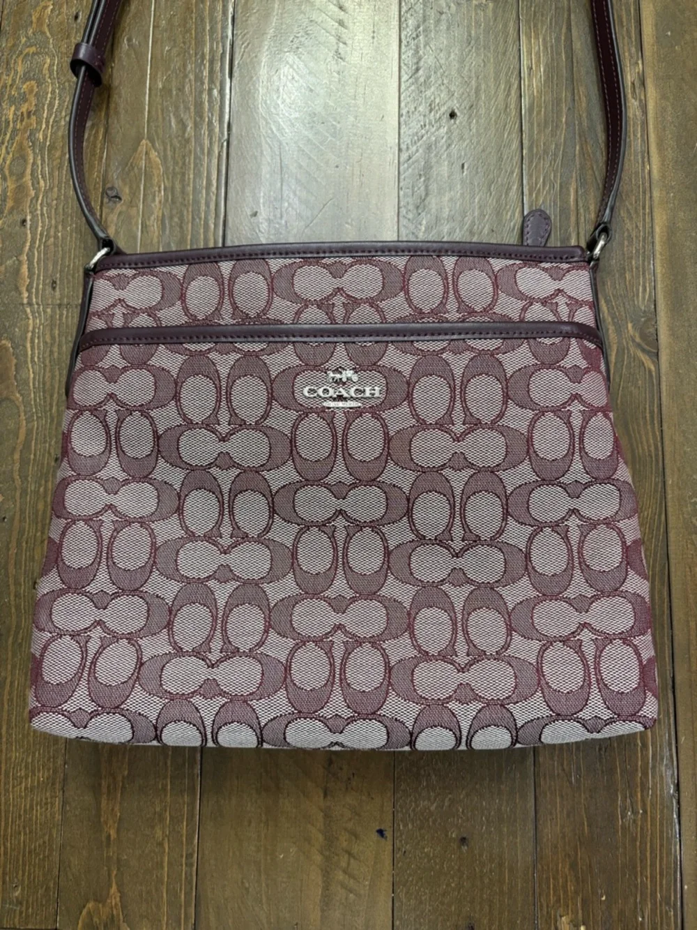 Coach Signature Jacquard File Crossbody Bag